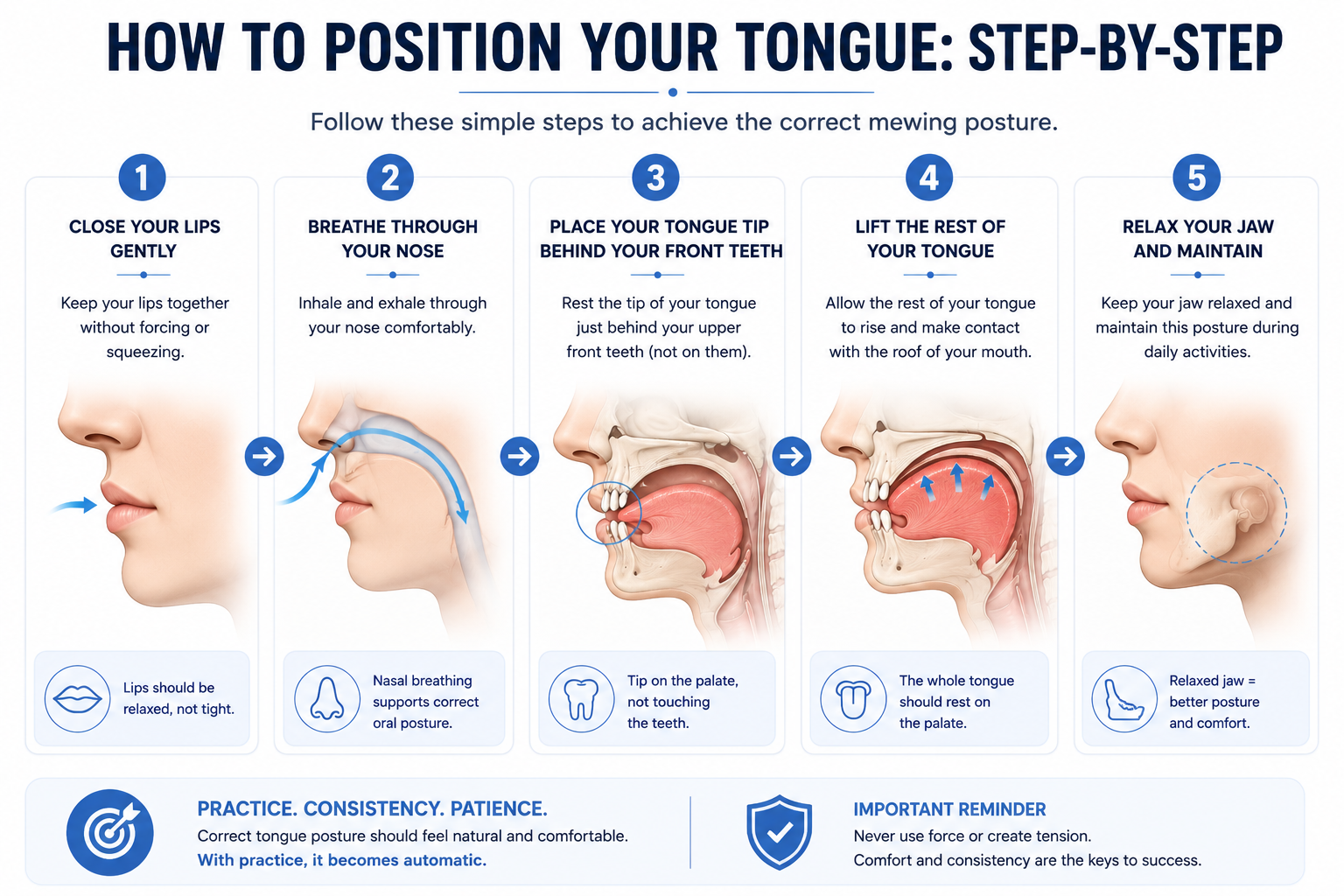 Position your tongue: step-by-step guide